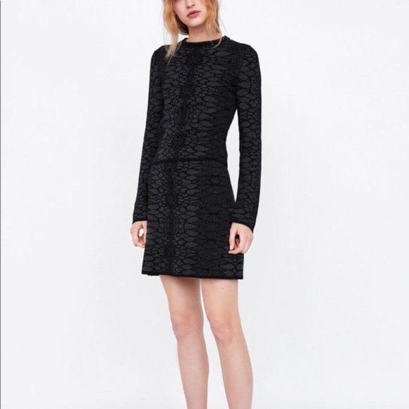 Zara Tops - Zara black animal print jacquard pullover